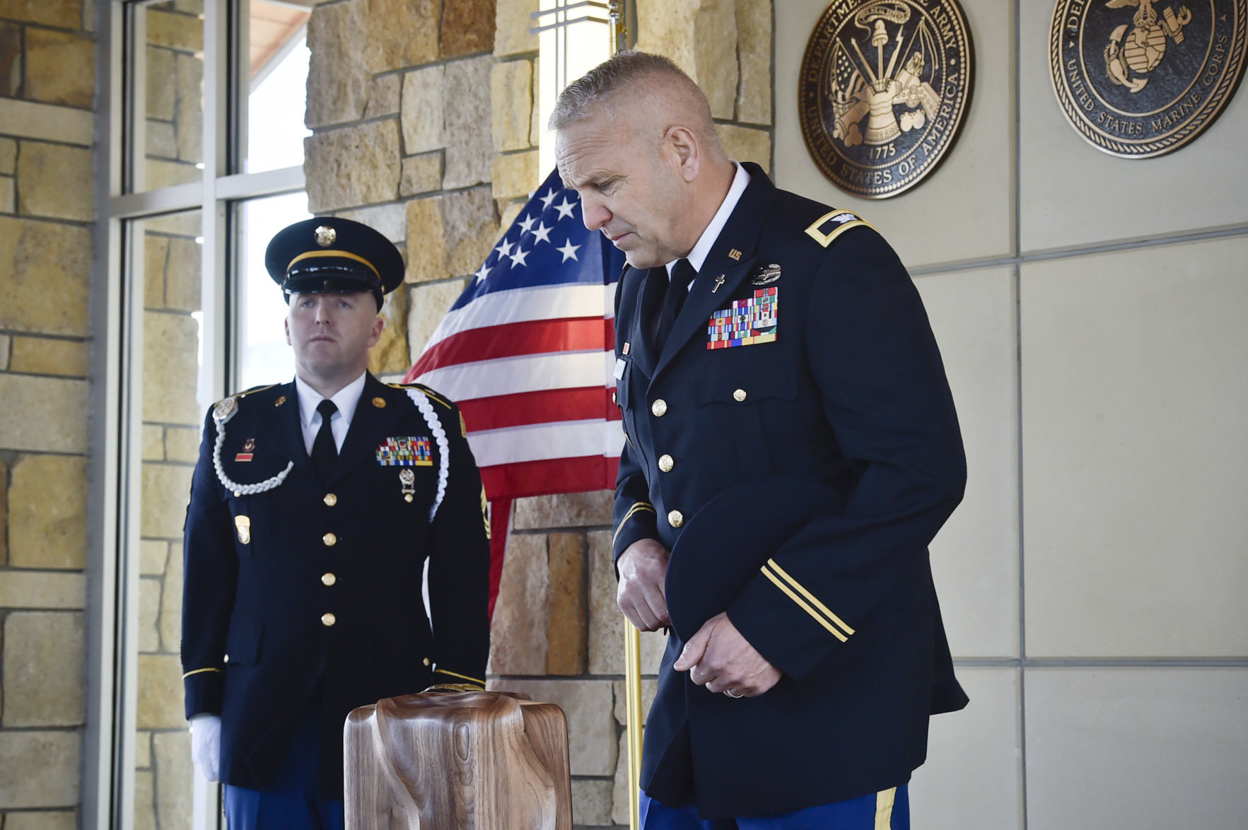 Chaplain (Col.) Daniel Thompson gives a prayer